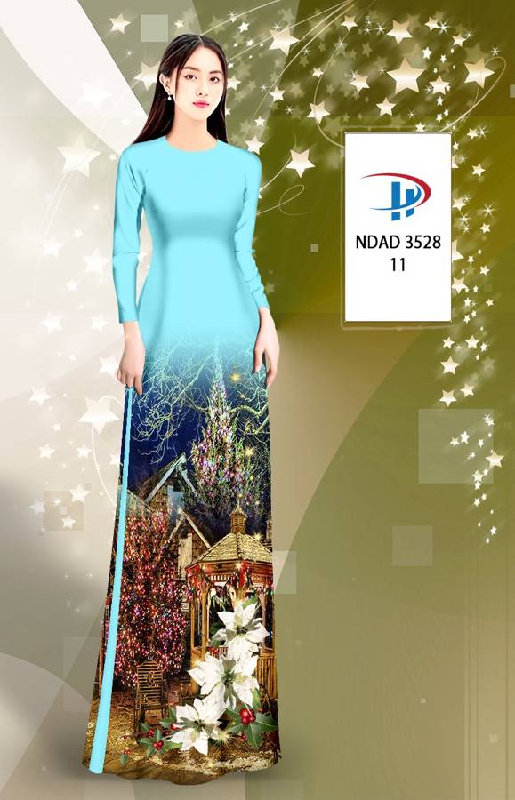 Vải Áo Dài Phong Cảnh Giáng Sinh AD NDAD3528 17